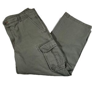 LL Bean Allagash Cargo Pants Green Ripstop Y2K Utility Hiking Outdoor Mens 40x29